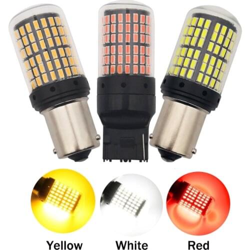 10pcs 3014 144smd Canbus S25 1156 P21W BA15S LED BAY15D BAU15S PY21W T20 LED 7440 7443 W21W 1157 led Bulbs For Turn Signal Light