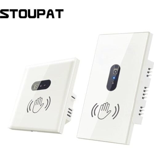 110V 220V 10A Smart Wall Light Switch Hand Sweep Sensor Glass Screen Panel without Touch EU US IR Infrared Lights Sensor Switch