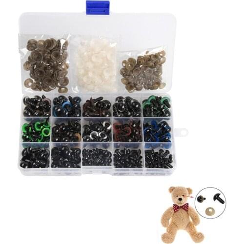 264pcs 6-12mm Safety Eyes Teddy Bear Doll Animal Felting Toy Craft Black Colorful