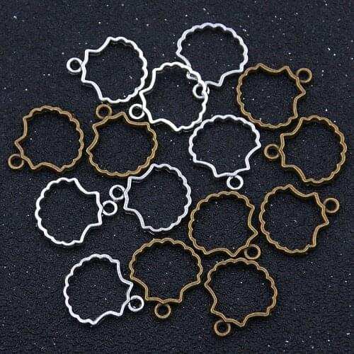 40Pcs 16*18mm 2 Color Hollow Small Shell Charm Ocean Pendant Metal Zinc Alloy For DIY Jewelry Handmade Accessories Finding