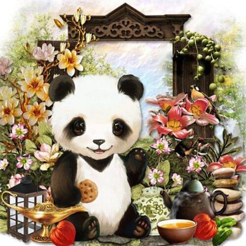 5d diamond embroidery Animal panda picture diamond painting round diamond mosaic cross stitch Rhinestone home decoration gifts