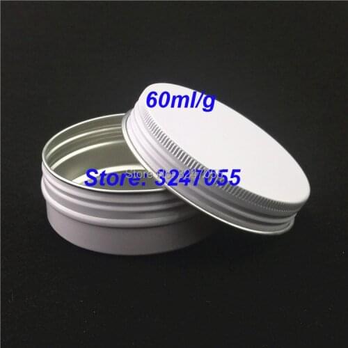 60ml/g 10/30/50/100pcs Aluminum Makeup Containers, White Empty Cosmetic Cream Aluminum Jar,DIY Metal Tin Case for Cosmetic Cream