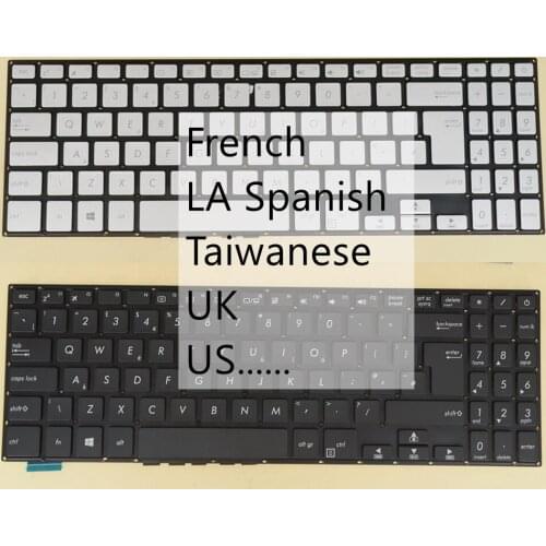 US UK Taiwan LA Spanish French Keyboard For Asus X507MA X507UA X507UB 0KN1-3X1US12 0KNB0-5100US00 0KNB0-5100UK00 0KNB0-5100FR00