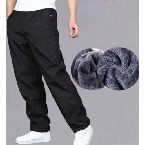 Quick-drying Loose Straight Summer Wear-resistant Waterproof Pant Mens Sweatpant Trousers Autumn Winter Plus Velvet Warm Pants