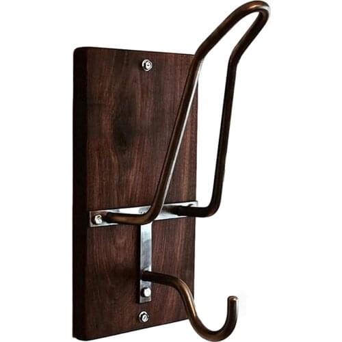 Motorcycle Helmet Holder, Brown Wooden Wall-Mounted Jacket Hanger, Motorcycle Accessories, Simple and Fashionable