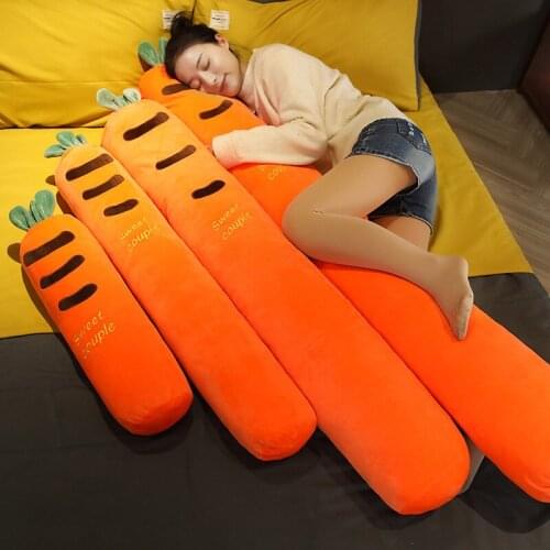 Cartoon Animals Plush Long Pillow Plants Long Cushion Carrot Unicorn Tiger Husky Cow Stuffed Toys Bedroom Sleeping Pillow