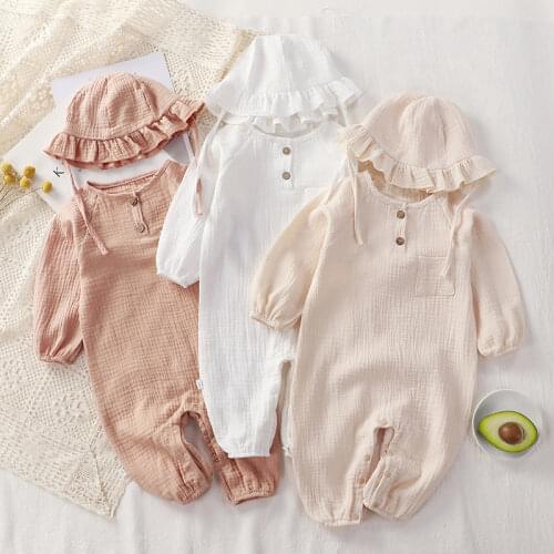 0-24M Newborn Baby Girl Boy Cotton Cartoon Rompers Autumn Long Sleeve Jumpsuit Outfits Unisex Baby Boy Clothes