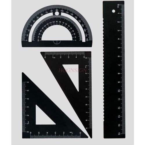Metal ruler elementary and middle school students exam drawing ruler triangle ruler protractor drawing painting tools