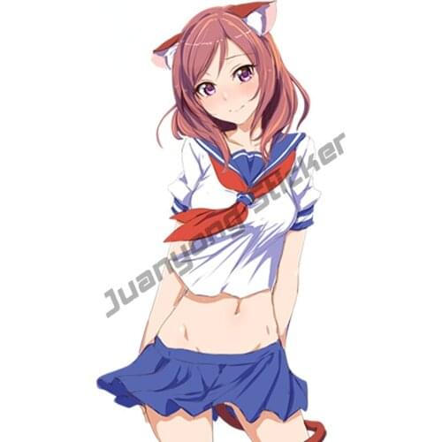 Love Live! Anime Vinyl Car Stickers for Bumper Window Truck Camper Car Body Sexy Cat Girl Cover scratches Decor Decal KK13x7cm