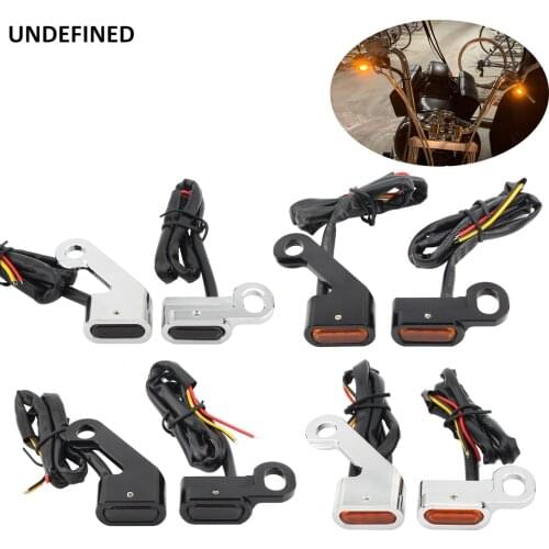 Motorcycle Mini LED Turn Signals Indicators Running Blinker Amber Light Handle Grip Lamp For Harley Softail FXSB FXBB FLSS 15-20