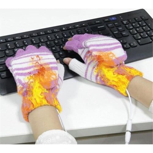 Multi-function USB Electric Outdoor Knitting Heated Gloves Winter Hot Hands Warm For Outdoor Indoor Office Ski Gloves New