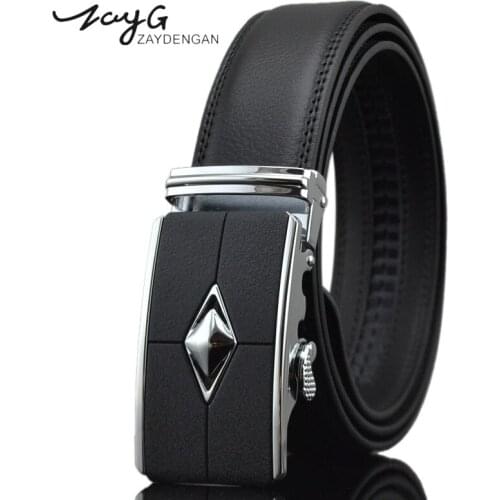 ZAYG Men Designer New Style Automatic Buckle Belt Men High Quality Top Cow Genuine Leather Luxury Belt Business Strap Belt