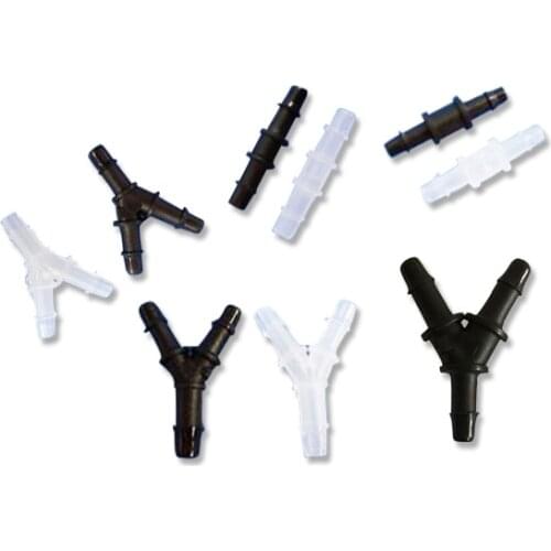 NEW Y shape ink tube connector 3x2mm 4x3mm 6x4mm for Epson DX5 DX7 Konica Print head Allwin Mimaki Flora ink pipe clips clamp