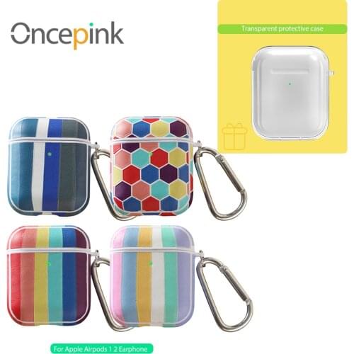Oncepink Cute Case For Original Apple Airpods 1 2 Earphone Case For Apple Airpods 2 Air Pods 1 Shell Sleeve Coque Cover