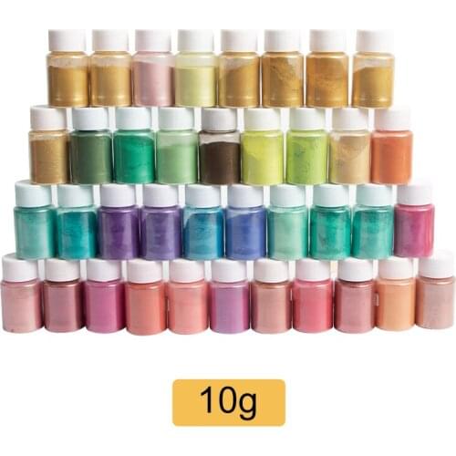 38 Pcs DIY Handmade Pearlescent Mica Powder Epoxy Resin Dye Pearl Pigment Resin Glue Pigments Material Crystal Mold Soap Making