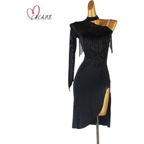 Fashion Latin Dance Dress Women Dance Competition Dancing Dresses Fringe Girls Salsa D1098 Tassels CACARE