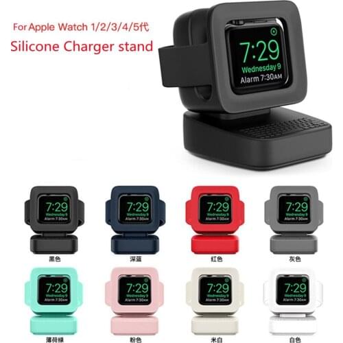 Charger stand For Apple Watch band apple watch 6 SE 5 4 3 Retro Computer Silicone Charging Stand holder watch accessories