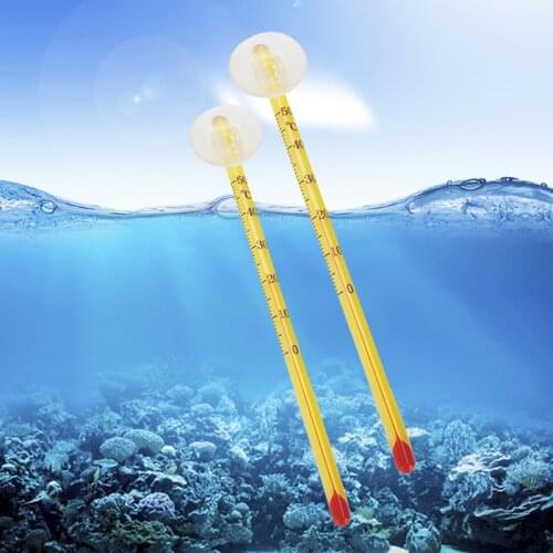 1PC Fish Tank Submersible Floating Household Temperature Test Equipment Household Glass Tube Suction Cup Aquarium Thermometer
