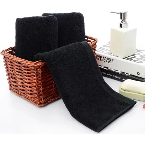 32X75CM 100% Cotton Face Towel Soft 5PCS/Lot Wholesale Cotton Towel Black Towel Home and Hotel Use