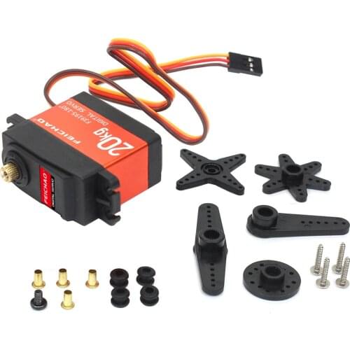 Waterproof Servo 20kg Coreless Servo 180 270 360 Degree Large Torque Digital Aluminium Metal Gears 25T Arm For Car Robot Drone