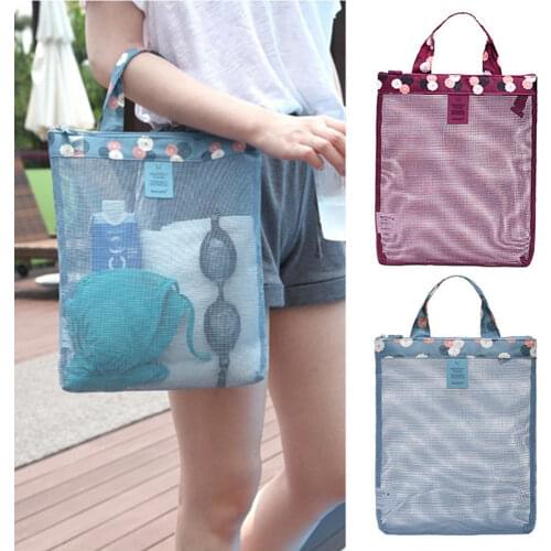 Outdoor Sport Storage Bag Summer Swimming Beach Mesh Sundries Wash Handbag