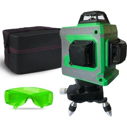 12 Lines 3D Laser Level Self-Leveling 360 Horizontal and Vertical Cross Super Powerful Green Laser Beam Line