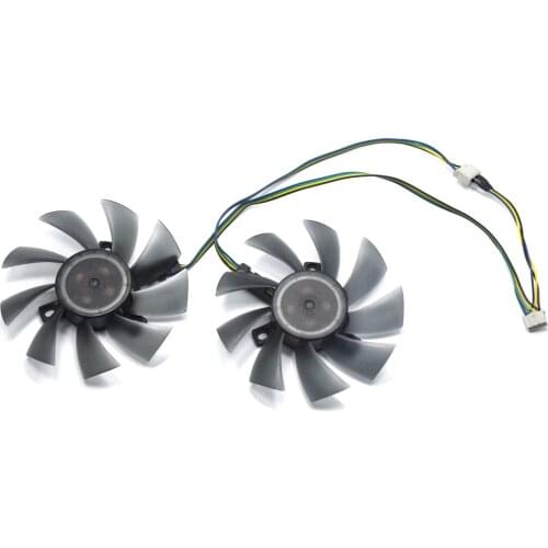 NEW 2pcs 85mm T129215SU 4Pin Two Ball-Bearing Cooler Fan For XFX R9 270X / 280X / 290X / 370X / 380X / 390X MSI GTX 1060