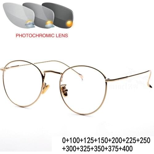 Vintage alloy Transition Sun Photochromic Reading Glasses Men women Multifocal Diopter Progressive glasses reading glasses FML