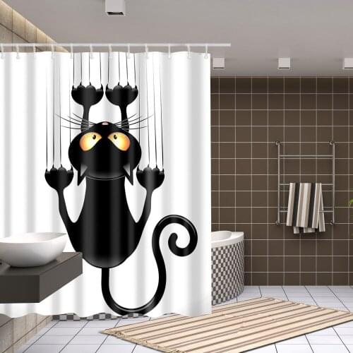 Funny Cat Series Shower Curtain Printed Polyester Waterproof Shower Curtain Various Styles Bath Curtain Bathroom Shower Curtain