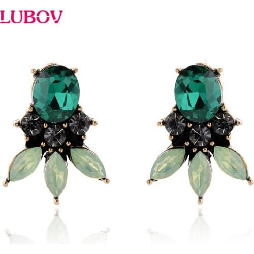2018 Fashion Crystal Earrings Vintage Punk Style Brand New Stud Earrings for Women Gift Fast Shipping 4 Colors Statement