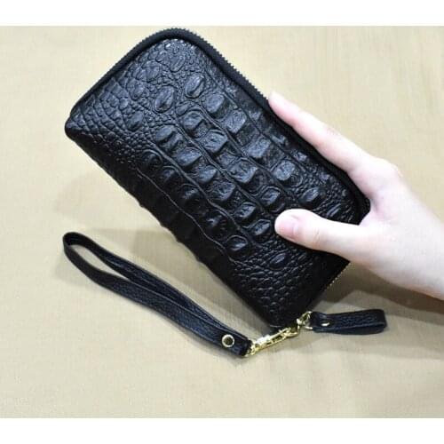 MJ Genuine Leather Women Wallet Fashion Alligator Pattern Real Cowhide Leather Clutch Purse High Quality Female Money Purses