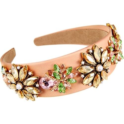 ZHINI New Fashion Females Hair Accessories Korean Luxury Color Crystal Handmade Headbands for Women Wedding Jewelry