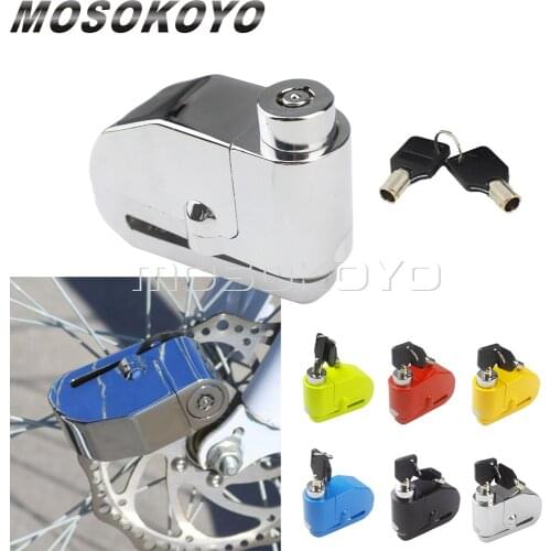 1pcx Chrome Waterproof Motorcycle Bicycle Alarm Lock Scooters Bike Locks Disc Brake Security Anti-theft 120db Alarm Siren Lock