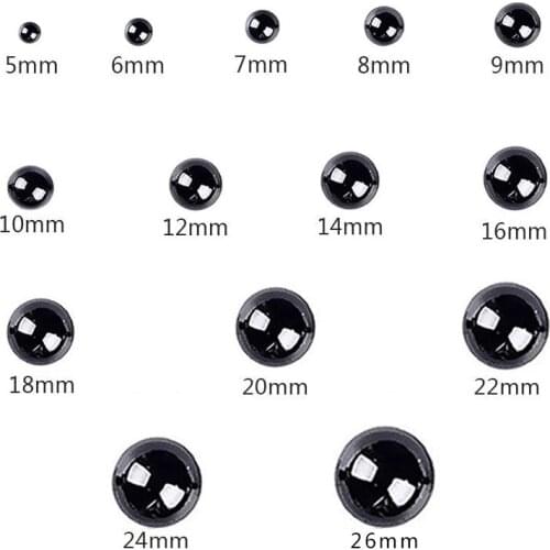 100pcs 5-26mm Black Plastic Crafts Safety Eyes for Teddy Bear Soft Toy Animal Doll DIY Sewing Accessories Gift