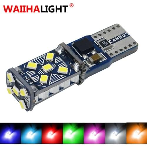 1X T10 W5W Car Led Bulbs Canbus No Error 194 Led Lamp Interior Wedge Lights License Plate Light Dome Lamp 12V White Yellow Red