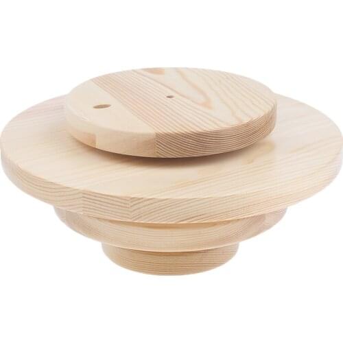 3Layer Natural Wood Round Rotating Essential Oil Bottle Storage Display Rack