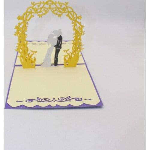 3D Handmade Valentines Day Propose Kissing Lover Paper Wedding Invitation Greeting Cards Engagement Supply Creative Gift