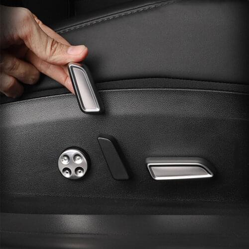 6pcs Car Seat Button Adjuster Cover Shell Sticker Interior Decorative Frame Shell Modification for Tesla Model 3 Accessories
