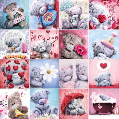 XUEQIXIAOZU 5D DIY Diamond Painting Full Square/Round Diamond Cartoon Bear 3D Embroidery Cross Stitch 5D Home Decoration Gift