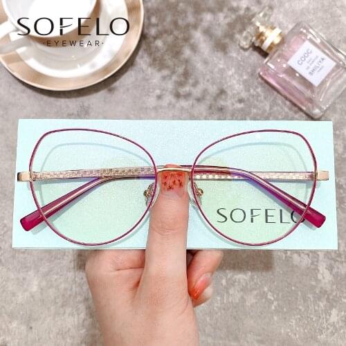 Big Cat Eye Optical Glasses Frame Women Myopia Prescription Eye glasses Frame Ladies Anti Blue Light Computer Spectacles Frame