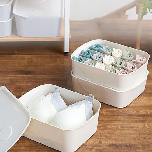 Wardrobe Storage Box Dormitory Underwear Box Multifunctional Dustproof Storage Box With Lid Home Storage Tools Bra Organizer