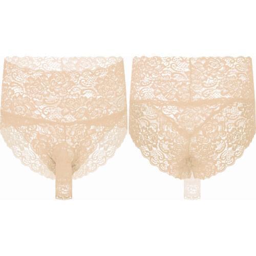 Mens Gay Sissy Panties Lingerie Sexy Briefs See-Through Lace JJ Penis Bulge Pouch Briefs Thongs Exotic Underwear Underpants