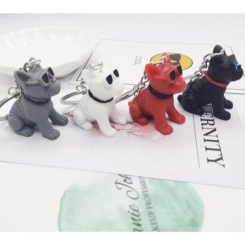 2021 New Cartoon Method Fighting Dog Keychains Cute Doll Key Chain Creative Custom Couple Ins Bag Pendant Car Leather Key Ring