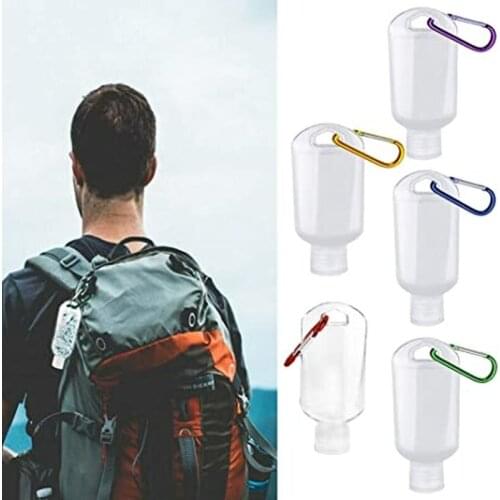 5pcs 30ml-50ml Empty Hand Sanitizer Bottle Leak-proof Travel Fine Mist Spray Bottle with Keychain Alcohol Toiletries Liquid Soap