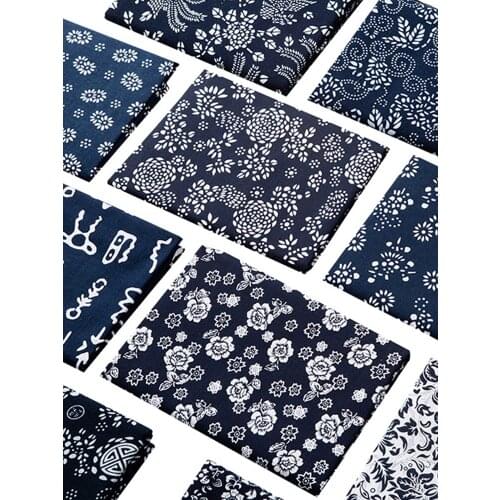 Width 57'' Chinese Style Imitation Batik Thickened Printing Pure Cotton Fabric By The Half Yard For Tablecloth Curtain Material