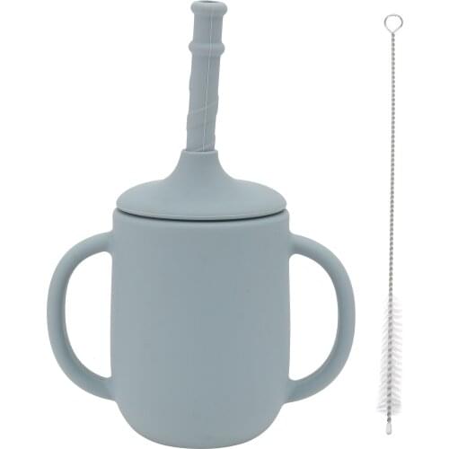 Silicone Baby Feeding Cup Learn To Drink Cup Sippy Cup Leakproof Toddler Infant Training Water Bottle Straw Cups Kids Drinkware