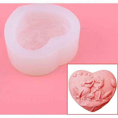 Silicone Frog Heart Soap Molds Diy Craft Handmade Candle Making Mould