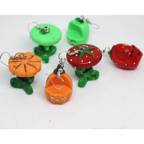 Funny Cute Pumpkin Strawberry Fruit Apple Table Chair Earrings Womens Fashion Creative Personality Hand-made DIY Jewelry Gifts