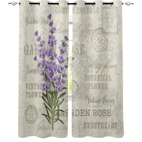 Purple Lavender Vintage Blackout Curtain for The Bedroom Living Room Kitchen Curtain Panel Study Blackout Curtain