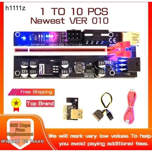 1-10PCS Riser 010 PCIE Riser VER010S GPU Riser PCI Express X16 Extender USB 3.0 Cable For Video Card PCI-E Riser Card For Mining